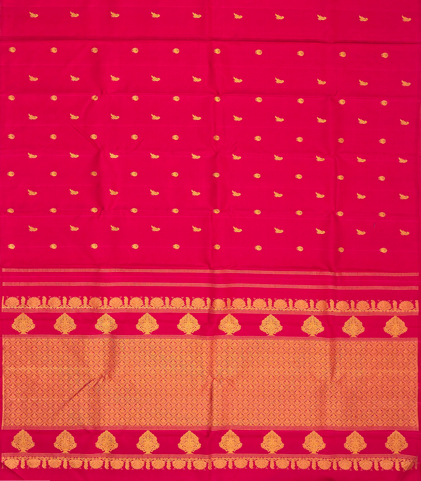 Pink Handloom Kanchipuram Silk Saree With Annam & Kili Buttas