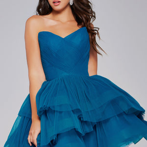 Jovani 41054 Homecoming Short A Line Ruffled Cocktail Dress