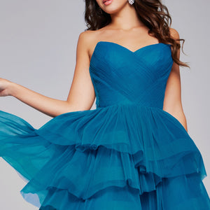 Tulle Short Strapless A-line Dress by Jovani 41054