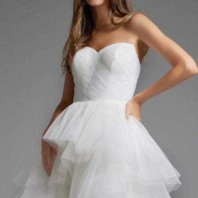 Tulle Short Strapless A-line Dress by Jovani 41054