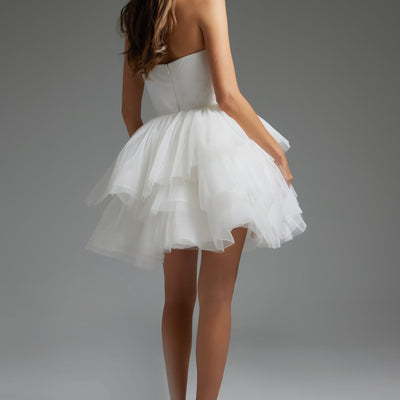 Tulle Short Strapless A-line Dress by Jovani 41054