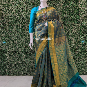 Sea Green Pure Kanjivaram Silk Saree