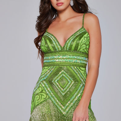Jovani 41101 Homecoming Short Beaded Fringe Cocktail Dress