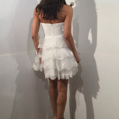 Short Strapless A-line Tiered Dress by Jovani 41150