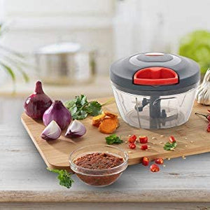 Candes Quick Hand Stainless Steel Blades, Vegetable & Fruits Chopper - Black, Red