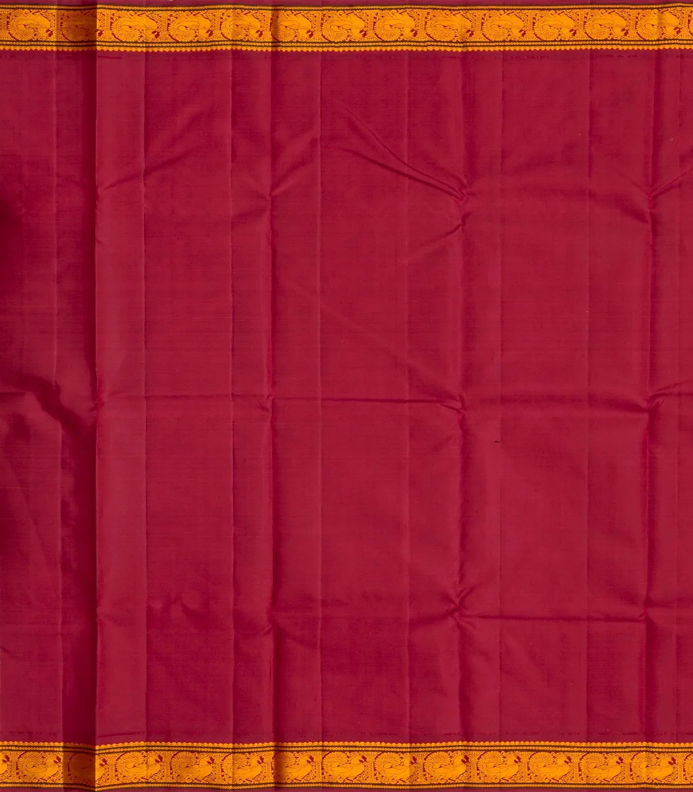 Mango Yellow Handloom Kanchipuram Korvai Silk Saree With Annam Chakaram Buttas