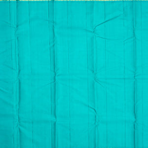 Purple Handloom Korvai Kanchipuram Silk Saree With Turquoise Border