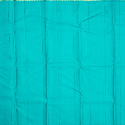 Purple Handloom Korvai Kanchipuram Silk Saree With Turquoise Border