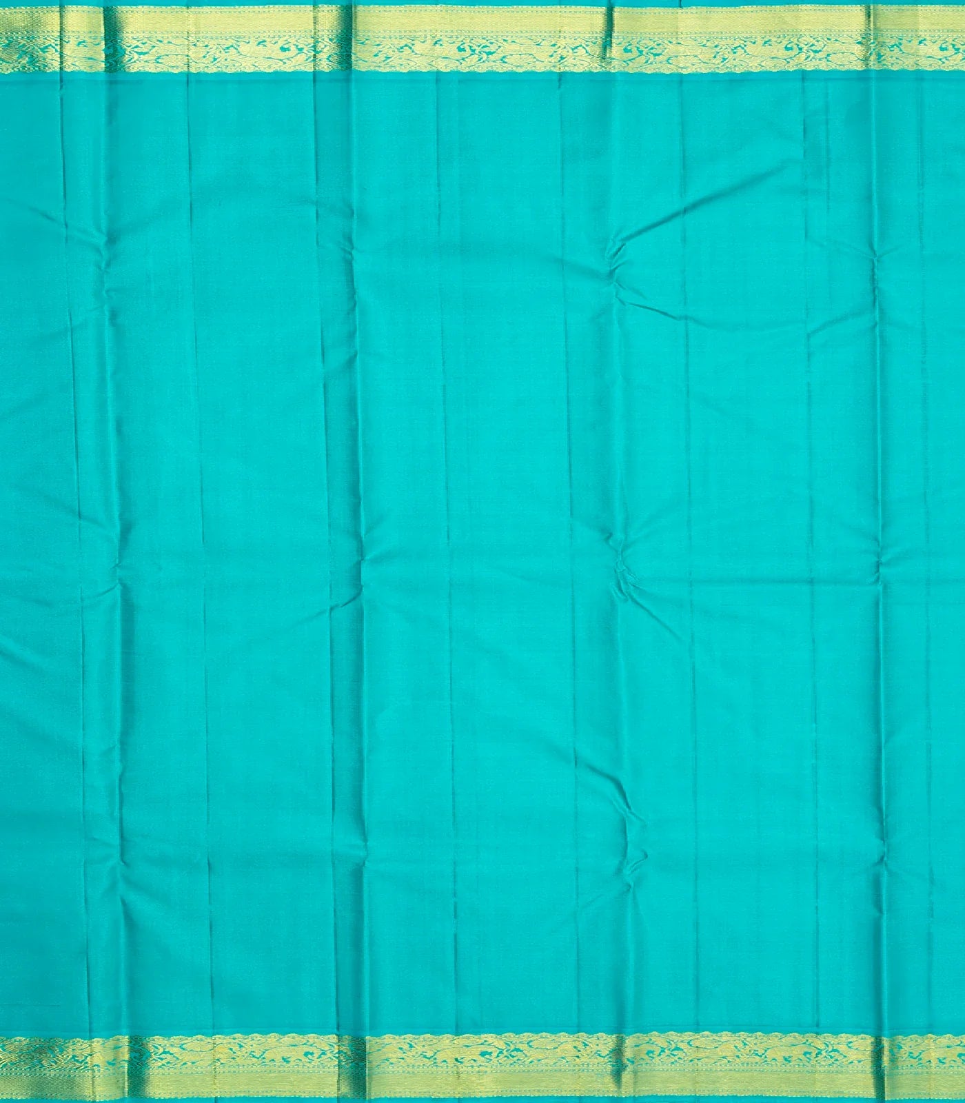 Purple Handloom Korvai Kanchipuram Silk Saree With Turquoise Border