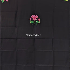 Black base Matsyakanya Pattachitra Art Kurti Cotton Dress Material