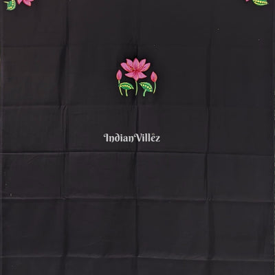 Black base Matsyakanya Pattachitra Art Kurti Cotton Dress Material