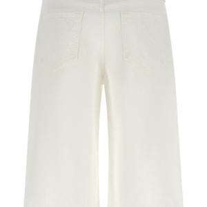 Mother The Whole Lot Zip Twist Fray Bermuda Shorts