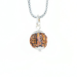 Silver Capping Ganesh Mukhi Rudraksha Pendant With Chain ( Nepali )