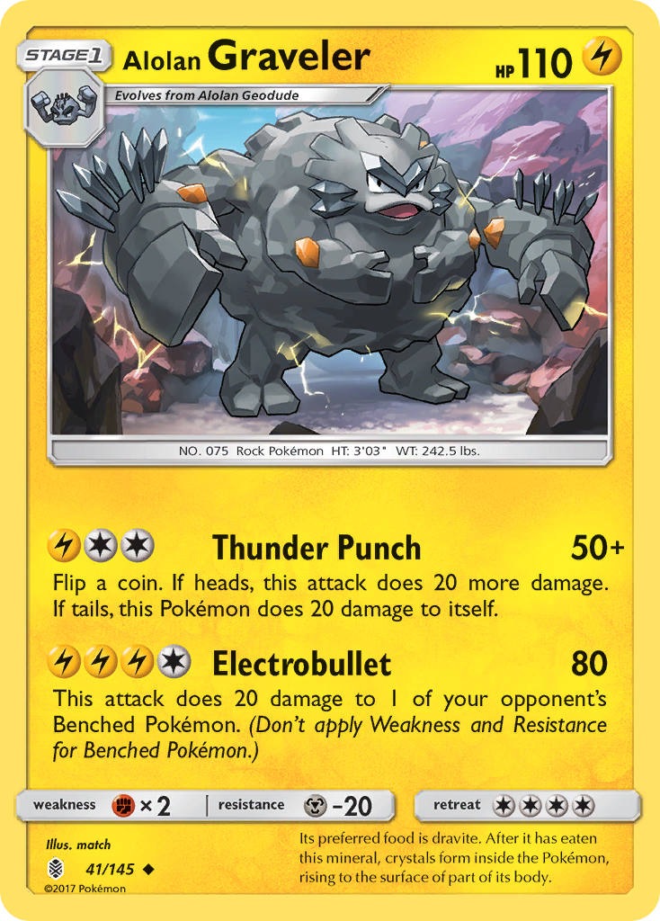 Alolan Graveler - 41/145 - Uncommon