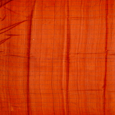 Maroon Handloom Tussar Silk Saree With Printed & Embroidered Triangle Motifs