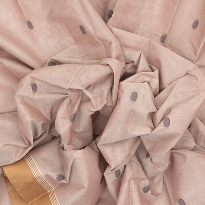 Baby Pink Handloom Rasipuram Cotton Saree With Coin Buttas