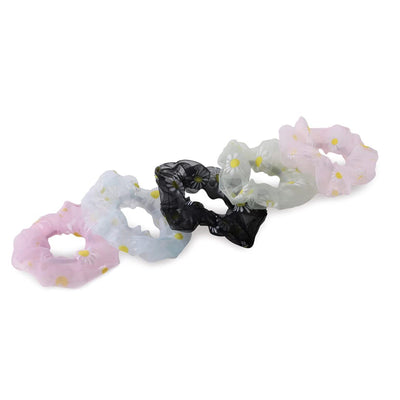 Yellow Chimes Scrunchies for Women Hair Accessories for Women 6 Pcs Net Fabric Scrunchies Set Rubber Bands Multicolor Scrunchie Ponytail Holders Hair Ties for Women and Girls Gifts for Women and Girls