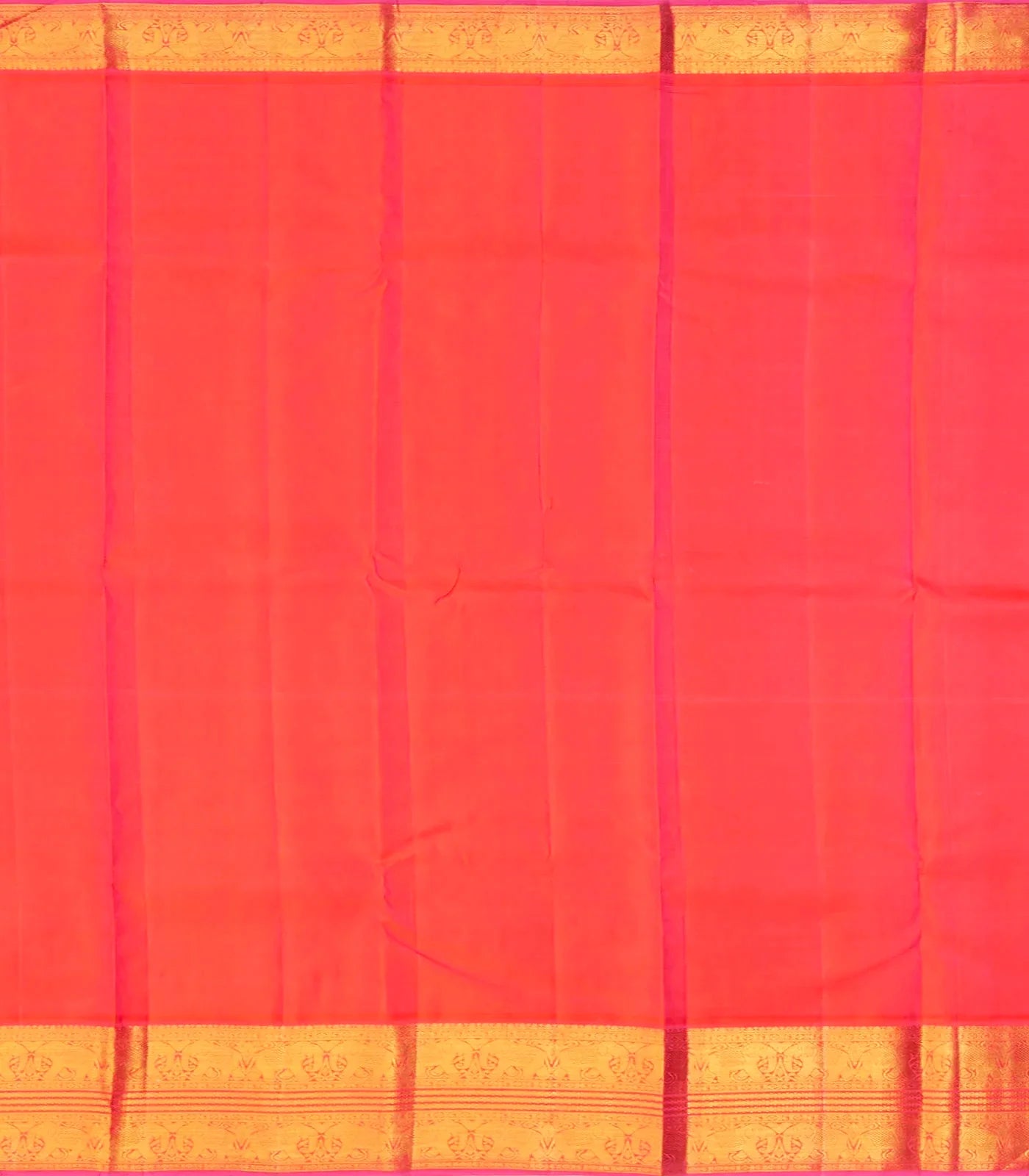 Magenta Handloom Kanchipuram Korvai Silk Saree With Kamalam Buttas