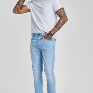 Light Blue Tapered Fit Jeans