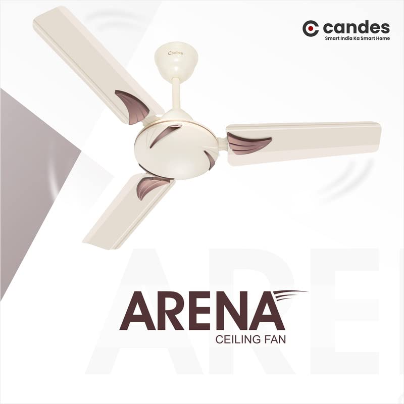 Candes Arena 900mm Ceiling Fan High Speed Anti-dust Decorative 3 Star Rated Ceiling Fan 2 Yrs Warranty (Ivory, 900mm)