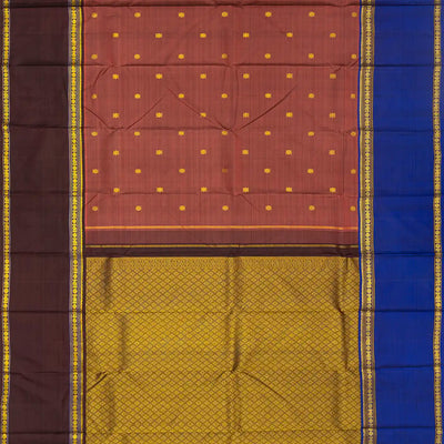Chestnut Pink Handloom Kanchipuram Silk Saree With Diamond Buttas