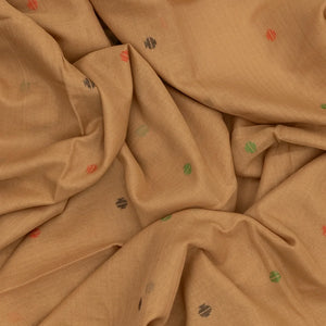 Beige Handloom Bengal Cotton Saree With Horse Motifs