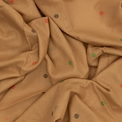 Beige Handloom Bengal Cotton Saree With Horse Motifs