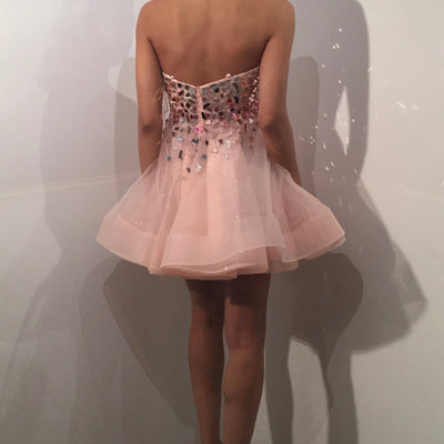 Organza Short One Shoulder A-line Dress by Jovani 42282