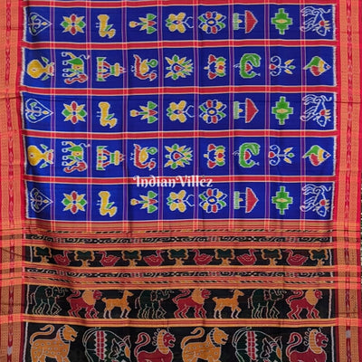 Violet Blue Odisha Ikat Nabakothi Khandua Silk Saree