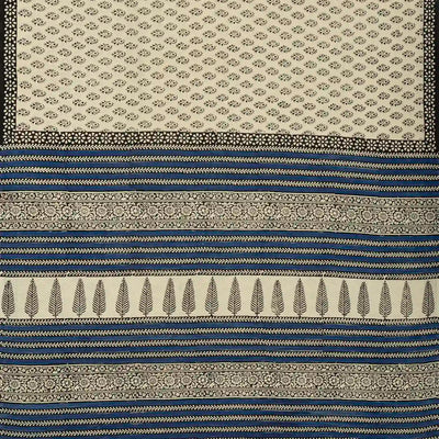 Taupe Woven Jaipur Cotton Saree Printed With Mango Motifs