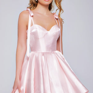 Satin Short Sleeveless A-line Dress by Jovani 42342