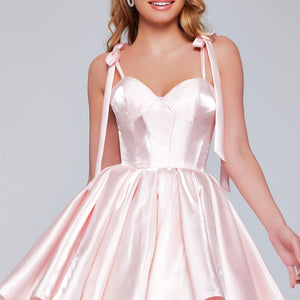 Satin Short Sleeveless A-line Dress by Jovani 42342