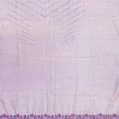 Lavender Woven Blended Viscose Saree With Embroidered Sequin Motifs