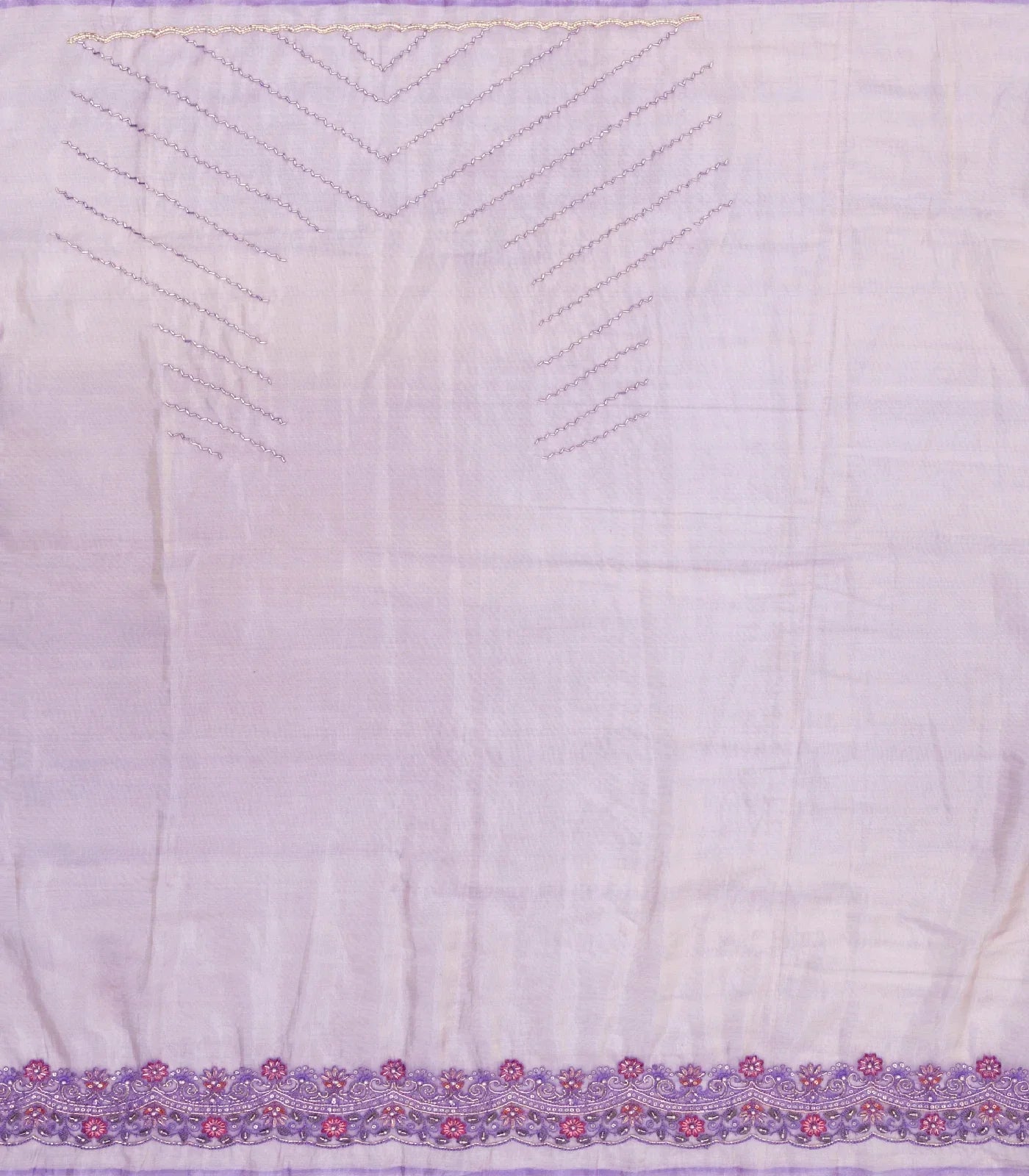 Lavender Woven Blended Viscose Saree With Embroidered Sequin Motifs