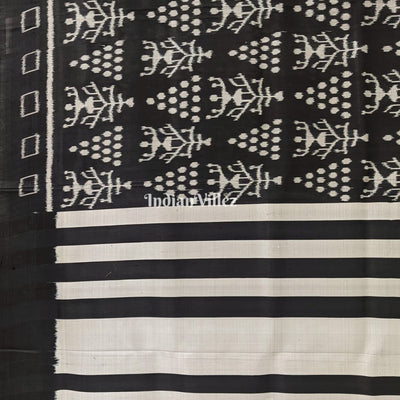 Black White Tribal Jhoti Contemporary Silk Saree