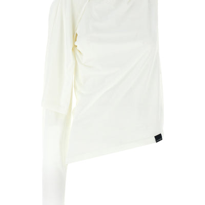 Courreges Asymetrique Off The Shoulder T-shirt