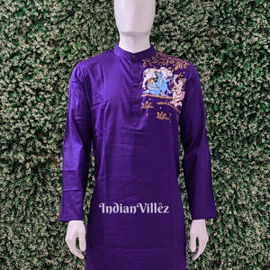 Purple Hand-Painted Pattachitra Kurta