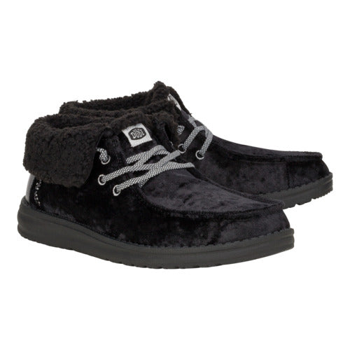 Wendy Fold Crushed Velvet - Black/Black