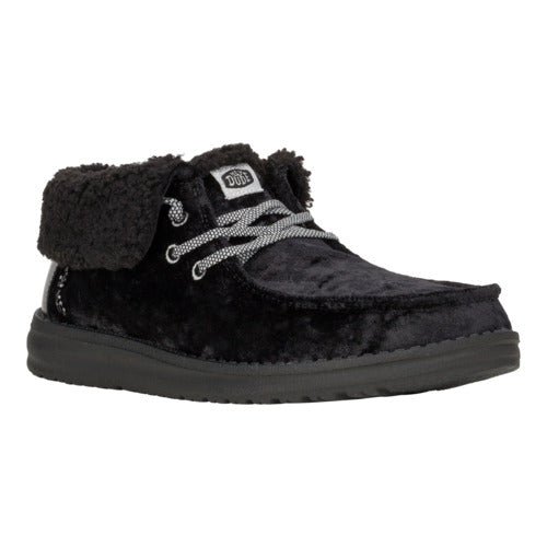 Wendy Fold Crushed Velvet - Black/Black