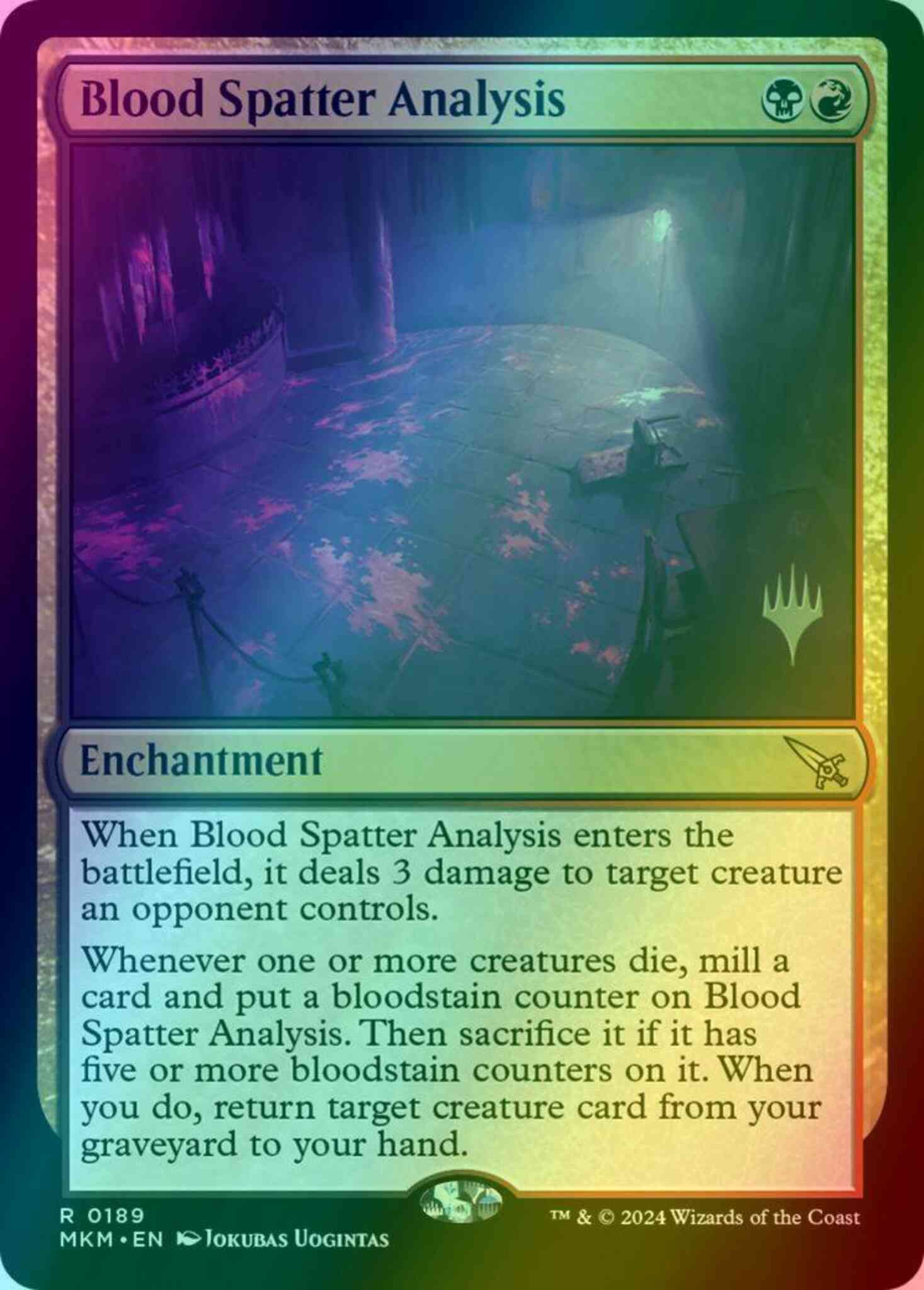 Blood Spatter Analysis [189p] [Promo Pack] [Murders at Karlov Manor: Promos] [Foil]