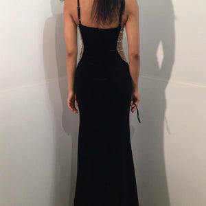 Velvet Fitted Sleeveless Slit Gown by Jovani 42783