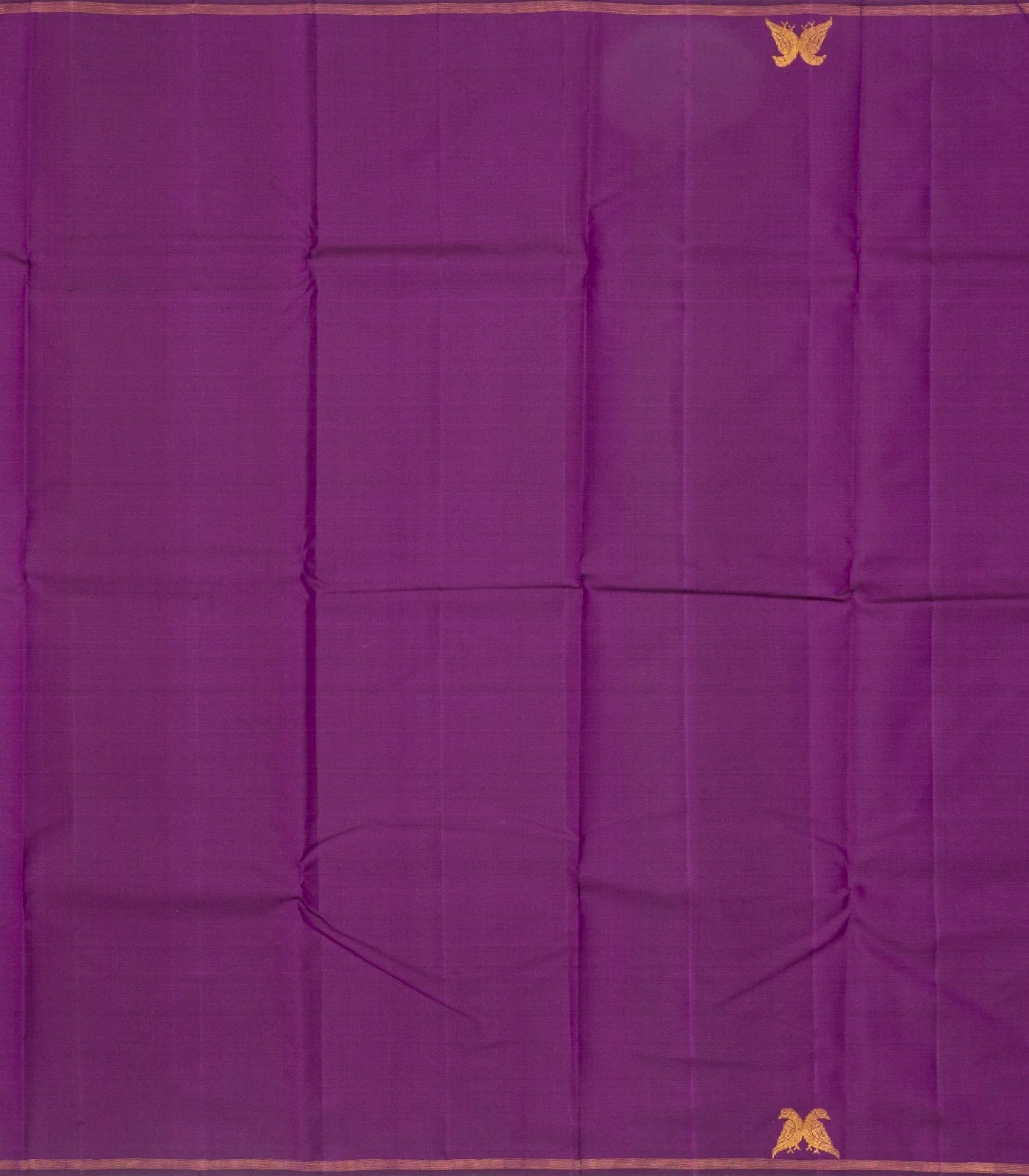 Purple Handloom Kanchipuram Silk Saree With Bird Motifs