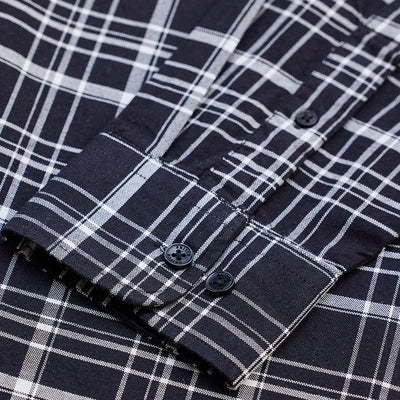 Charcoal Grey Checks Regular Fit Shirt