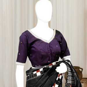 Violet Buti Design Odisha Ikat Sambalpuri Cotton Blouse