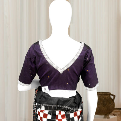Violet Buti Design Odisha Ikat Sambalpuri Cotton Blouse