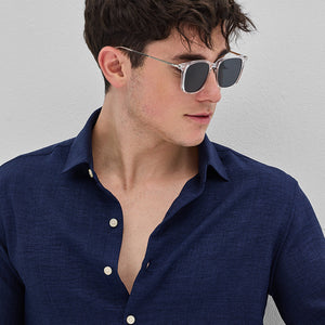 Navy Textured Shirt