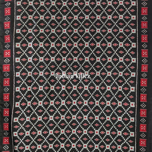 Black Red Pasapali Border Designer Contemporary Silk Saree