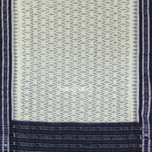White Maniabandha Odisha Ikat Cotton Saree