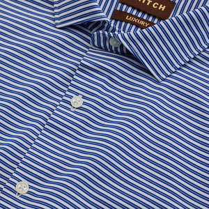 Dark Blue Stripes Stretch Shirt