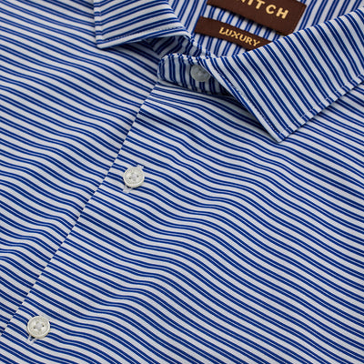 Dark Blue Stripes Stretch Shirt